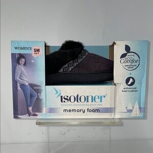 ISOTONER MEMORY FOAM FAUX FUR INDOOR OUTDOOR SLIPPERS FTL-02-063
